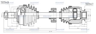 AKS KOMPLE ÖN ACCORD 03-08  BENZİNLİ SAĞ A-T 2.0-2.4 548MM resmi