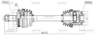 AKS KOMPLE ÖN TUCSON 04-10  DİZEL A-T SAĞ 4X4 2.0 ABSLİ 48 DİŞ 609MM resmi