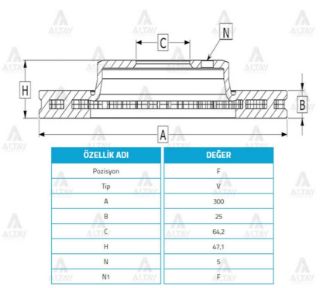 FREN DİSKİ ACCORD 03-08  CİVİC 02-07 TYPE-R  ÖN HAVALI 300-5 resmi