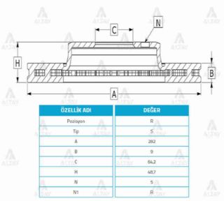 FREN DİSKİ ACCORD 09-15  ARKA DÜZ 282-5 resmi