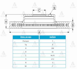 FREN DİSKİ ACCORD 09-15  ÖN HAVALI 296-5 resmi