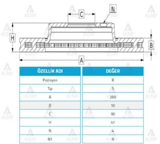 FREN DİSKİ E-2200 86-99  BESTA 90-00  ÖN HAVALI 256-6 resmi