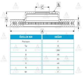 FREN DİSKİ RAV4 06-12  CAMRY 06-11  ÖN HAVALI 295-5 resmi