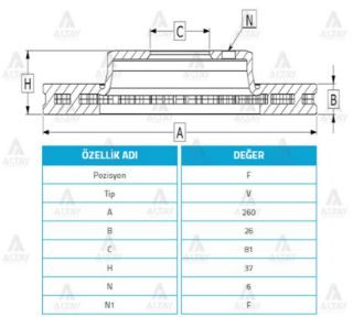 FREN DİSKİ SKYSTAR 03-12 D-23 4X4  TERRANO 98-07 4X4  PATHFİNDER 97-04 4X4  ÖN HAVALI 300-6 resmi