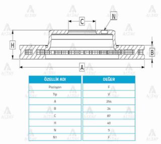 FREN DİSKİ STAREX 97-02  ÖN HAVALI 254-5 resmi