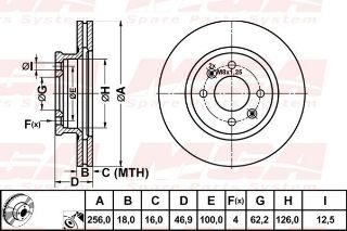 FREN DISK ON HAVA KANALLI 256-4 ( HYUNDAI:  I20 08 -  ) resmi