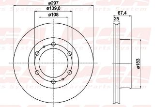 FREN DISKI ON HAVALI-(297-6)-(TOYOTA: HILUX-VIGO 05>15 "4WD KUN25"  ) resmi