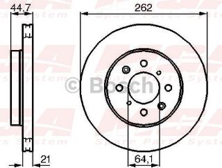 FREN DISK ON HAVA KANALLI 262-4 (HONDA: CIVIC 94-01 1.4 / 1.6 / CIVIC 01-05 VTEC/ROVER-25 00>06/ROVER-45 00>06/ROVER-200 95>00/ROVER-400 95>00 ) resmi