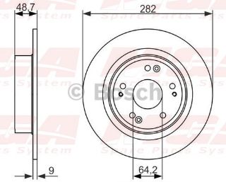 FREN DISK ARKA DUZ 282-5 ( HONDA: ACCORD 09 - 14 ) resmi