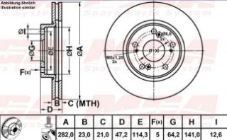 FREN DISK ON HAVA KANALLI 282-5 ( HONDA: CR-V 02 -  / HONDA: CIVIC VIII 07 - 11) resmi