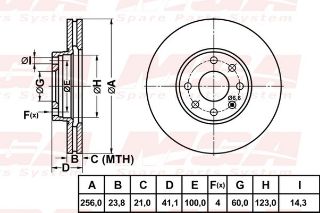 FREN DISK ON HAVA KANALLI 256-4 ( OPEL: ASTRA G ZAFIRA 98 - 02 ) resmi