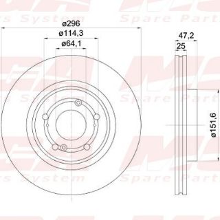 FREN DISK ON HAVA KANALLI 296-5 ( HONDA: ACCORD 08 >15 ) resmi