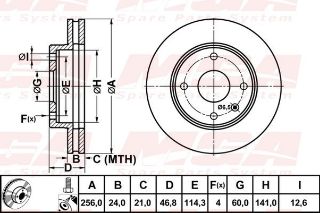 FREN DISK ON HAVA KANALLI 256-4 ( CHEVROLET: LACETTI 04 - 10 ) 137mm resmi