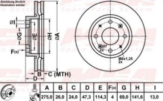 FREN DISK ON HAVA KANALLI 275-4 ( KIA: CERATO 04 - 10 ) resmi