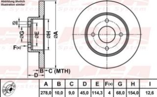 FREN DISK ARKA DUZ 278-4 ( NISSAN: PRIMERA P11 99 - 02 ) resmi