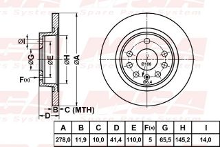 FREN DISK ARKA DUZ 278-5 ( OPEL: VECTRA C 02 -  ) resmi