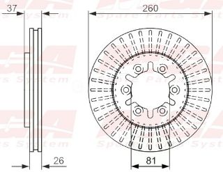 FREN DISKI ON HAVALI (260-6)-(NISSAN: PICKUP D23 SKYSTAR 02>08 2WD /PATHFINDER 97>04 "2.7TD R50"/URVAN 82>00 ) resmi