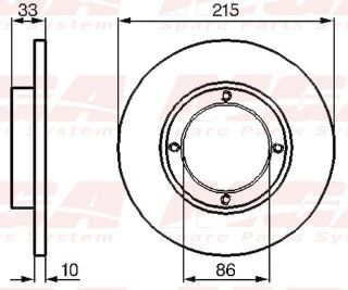 FREN DISK ON DUZ 215-4 ( SUZUKI: SWIFT ALTO 84 - 96 / DAEWOO: SPRINT TURBO 85 - 94) resmi