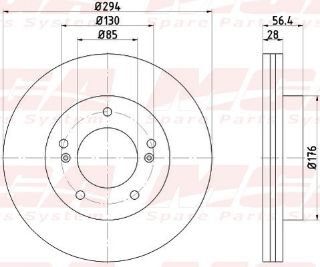 FREN DISK ON HAVA KANALLI 294-5 ( SSANGYONG : ACTYON KYRON REXTON 06 - 12 ) resmi