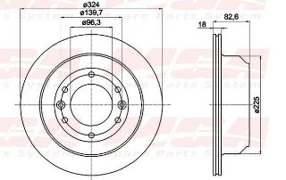 FREN DISK ARKA HAVA KANALLI 324-6 ( HYUNDAI: STAREX H1 08 - 12 ) resmi