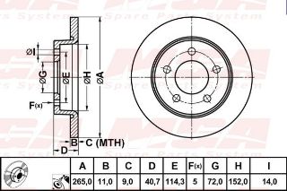 FREN DISKI ARKA DUZ (265-5)-(MAZDA-3 03>10 ) resmi
