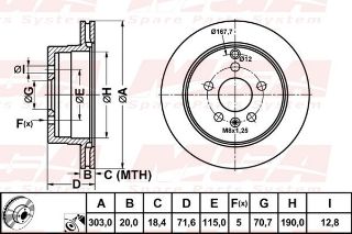 FREN DISK ARKA HAVA KANALLI 303-5 ( CHEVROLET: CAPTIVA 06 -  / OPEL: ANTARA 07 - 12) resmi