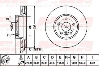 FREN DISK ON HAVA KANALLI 276-5 ( OPEL: ASTRA J 09 -  / CHEVROLET: CRUZE 09 - ) resmi