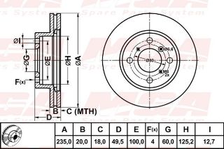 FREN DISK ON HAVA KANALLI 235-4 ( SUZUKI: BALENO 95 - 02 ) resmi