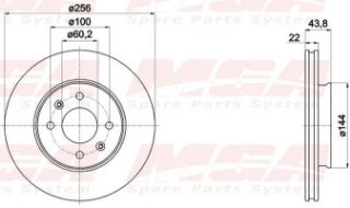 FREN DISKI ON HAVALI-(256-4)-(HYUNDAI: ACCENT BLUE 11> DIZEL-BENZINLI /  KIA: RIO 11> ) resmi