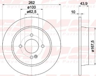 FREN DISK ARKA DUZ 262-4 (HYUNDAI: ACCENT-BLUE 11> / I20 14> / I30 11> / KIA: RIO 11>) resmi