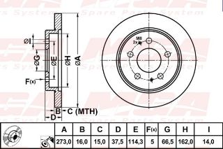 FREN DISKI ON HAVALI-(273-5)-(DAIHATSU: TERIOS 97>11 ) resmi