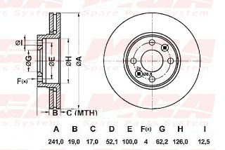 FREN DISK ON HAVA KANALLI 258-4 ( DACIA: DOKKER LODGY 12 -  / RENAULT: KANGOO EXPRESS 08 - ) resmi