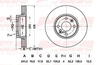 FREN DISK ON HAVA KANALLI 258-4 ( DACIA: DOKKER LODGY 12 -  / RENAULT: KANGOO EXPRESS 08 - ) resmi