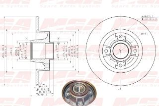 FREN DISK ARKA RULMANLI 240-4 ( RENAULT: MEGANE II 04 -10 CLIO III MODUS 05 - 10) resmi