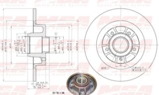 FREN DISK ARKA RULMANLI 274-5 ( RENAULT: LAGUNA 01 -  )B74 K74 resmi