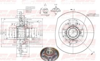FREN DISK ARKA RULMANLI 274-4 ( RENAULT: GRAND SCENIC LAGUNA II ) resmi