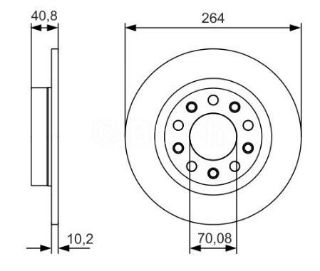 FREN DISK ARKA DUZ 264-5 ( ALFA ROMEO: GIULIETTA 10 -  ) resmi