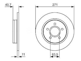 FREN DISK ARKA DUZ 271-5 ( FORD: FOCUS III 10 -  ) resmi