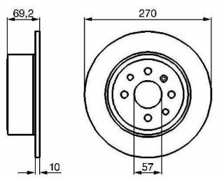 FREN DISK ARKA  270-4-(OPEL : VECTRA B SW 1995>2003 OPEL : VECTRA B 1.6i 1995>2003 OPEL : VECTRA B 1.8i 1995>2003 OPEL : VECTRA B 2.0 DTI 1995>2003 OPEL : VECTRA B 1.7 TD 1995>2003) resmi
