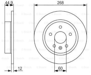 FREN DISK ARKA DUZ 267,5-5 ( CHEVROLET: CRUZE  09 - 10 / OPEL: ASTRA J 09 - ) resmi