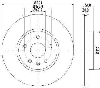 FREN DISK ON HAVA KANALLI 321-5 ( OPEL: INSIGNIA 08 -  ) resmi