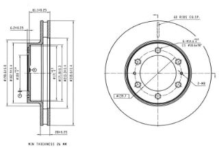 FREN DISK ON HAVALI (319-6)-(TOYOTA: HILUX "2.4" 4×4 15> ) resmi