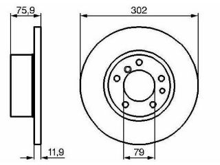 FREN DISKI ON DUZ 302 MM BMW 5 SERIE E34 resmi