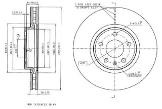 FREN DISK ON HAVA KANALLI Ø320-5-(AUDI : Q5  A5 2008> AUDI : A5 2008> AUDI : A6 2008> AUDI : A7-Q5 2008> ) resmi
