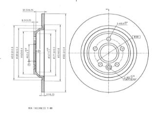 FREN DISK ARKA VOLVO (S60/V60/S80/V70/XC70) (ELEKTRİKLİ EL FRENİ) (KATI DİSK) )(07-18) resmi