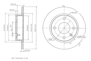 FREN DISKI ON DUZ 239.7 MM ( FORD : ESCORT 1.3 FIESTA 1.3 1.4 ) resmi