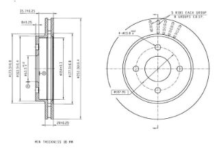 FREN DISK ARKA HAVA KANALLI 253-4 ( FORD: MONDEO I II 96 - 00) resmi