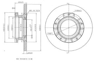 FREN DISK ARKA DUZ 280-5 ( FORD: TRANSIT V347 2.2 TDCI 06-14 )  O.CEKER resmi