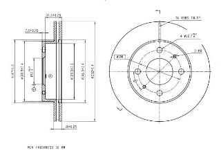 FREN DISK ON HAVA KANALLI 232-4 ( NISSAN: ALMERA 95 - 00 ) resmi