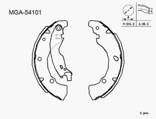 ARKA PABUC BALATA Ø-(FIAT : BRAVA 1.6 16v 1995>2002 FIAT : BRAVO 1.6 16v 1995>2004 FIAT : MAREA 1.6 16v 1996>2007  ) resmi